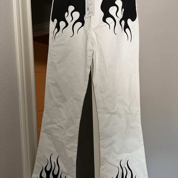 White/black flame pants - Picture 3 of 4